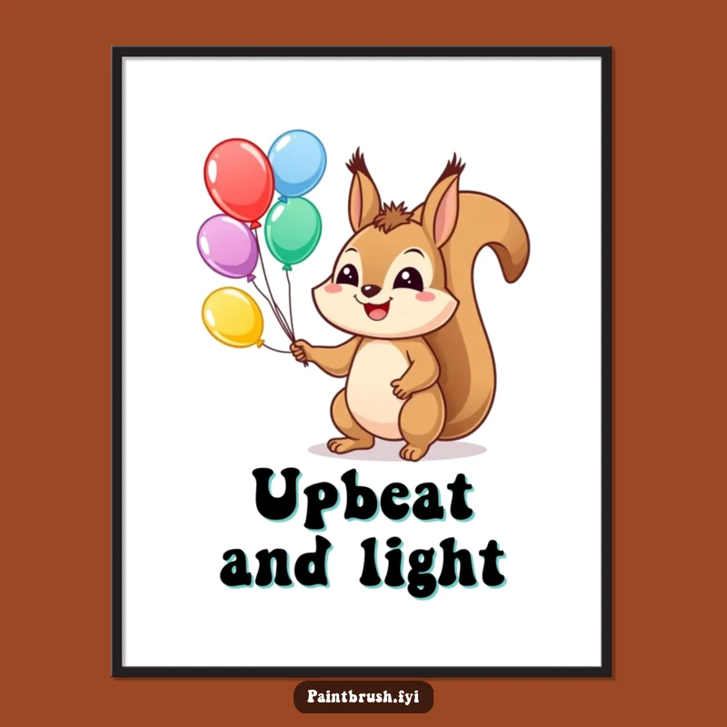 Funny Squirrel Juggling Print: Instant Joy, Easy DIY Funny Gift for Walls!