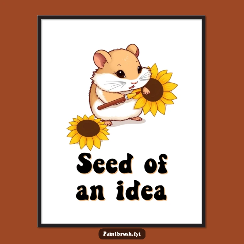Funny Hamster Artist Digital Art Print: Instant Tiny Masterpiece for Walls