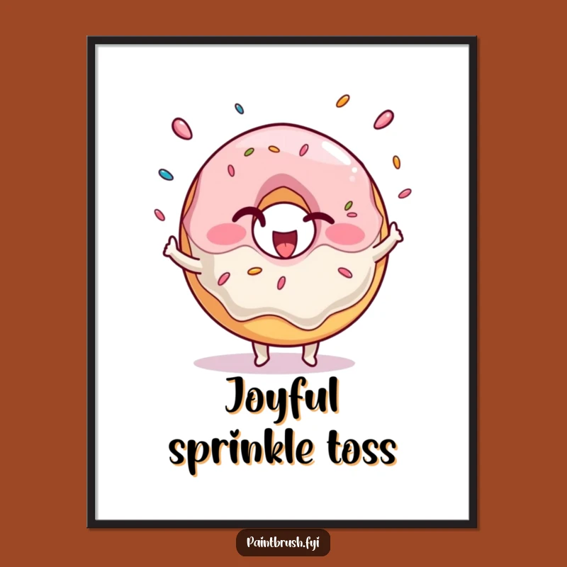 Whimsical Donut Juggling Digital Print - Funny Sprinkles Art for Instant Sweet Decor