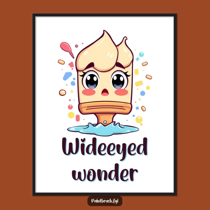 Funny Surprised Paintbrush Digital Print: Instant Artistic Surprise for Your Space