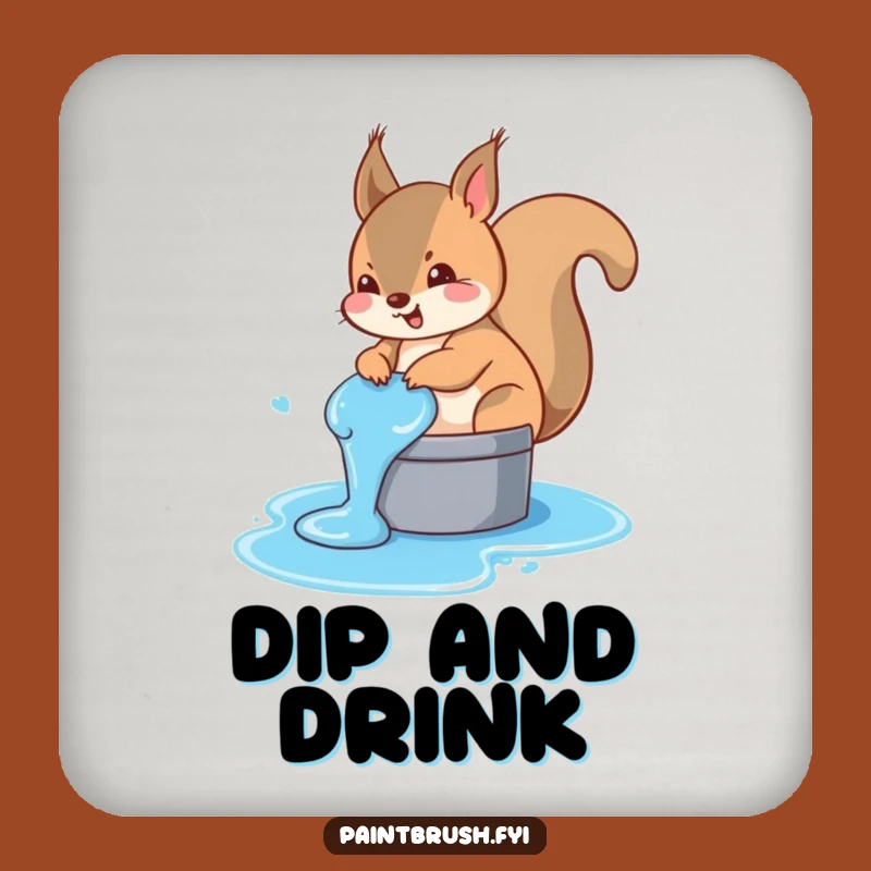 Funny Squirrel Blue Tail Coaster - Protect Surfaces with Playful Humor