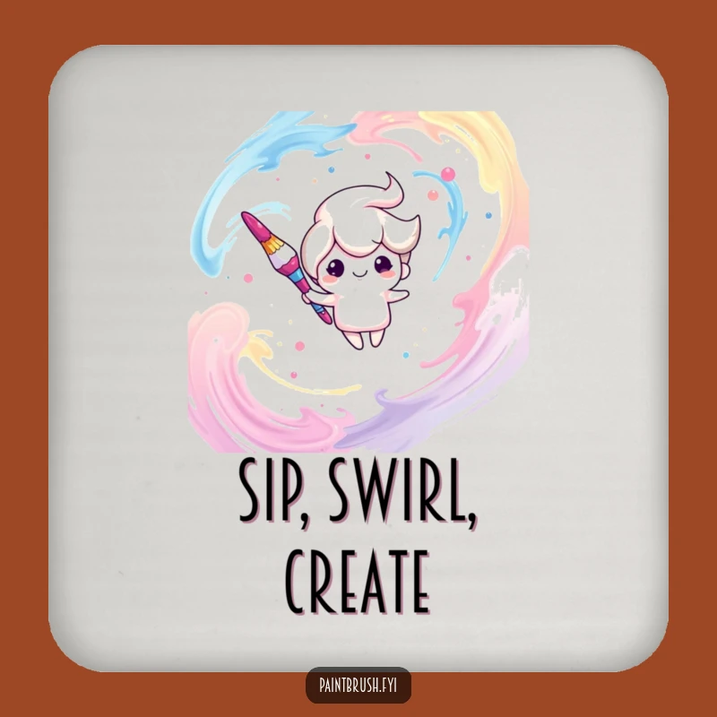 Funny Dreamy Paintbrush Coaster: Protect Furniture, Whimsical Art Accent