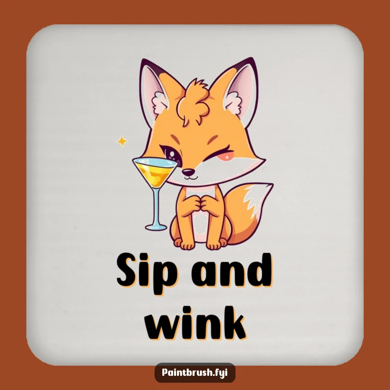 Funny Fox Cocktail Coaster: Protect & Play, Chic Funny Gift for Tables!