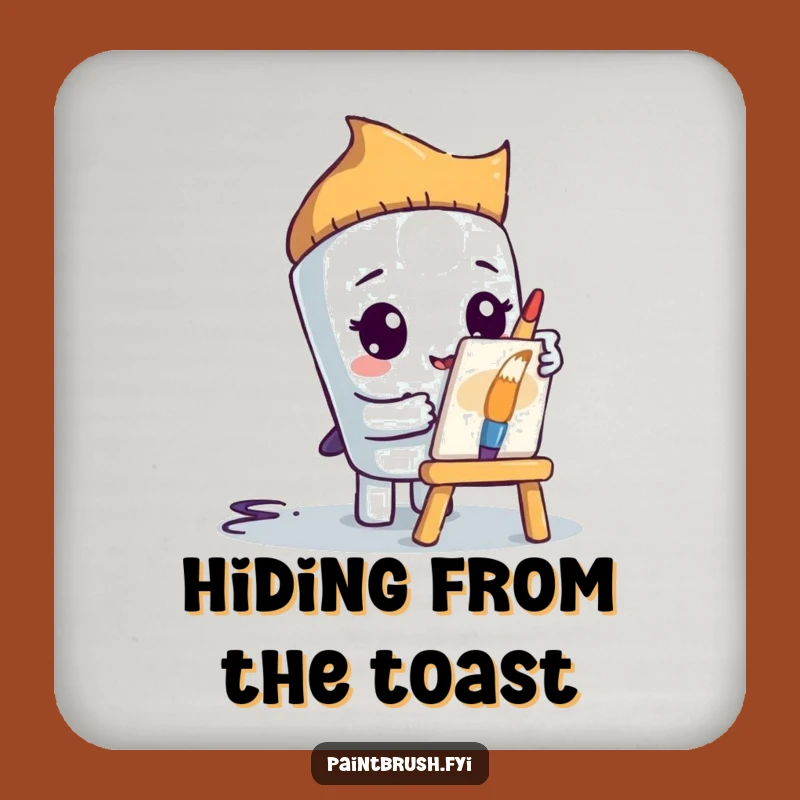 Funny Paintbrush Coaster: Shy Decor for Artful Homes