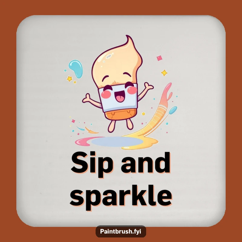 Funny Paintbrush Glitter Coasters: Protect Surfaces with Dazzling Art, Gift Set