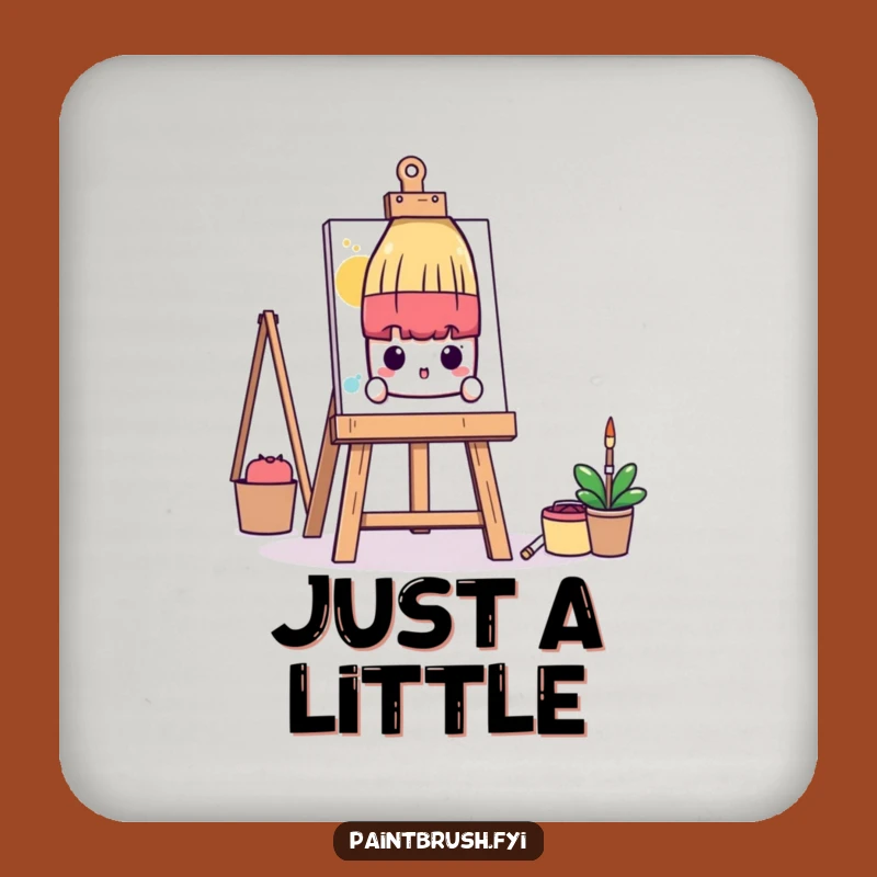 Funny Shy Paintbrush Coasters: Protect Surfaces Quietly, Perfect Introvert Gift!