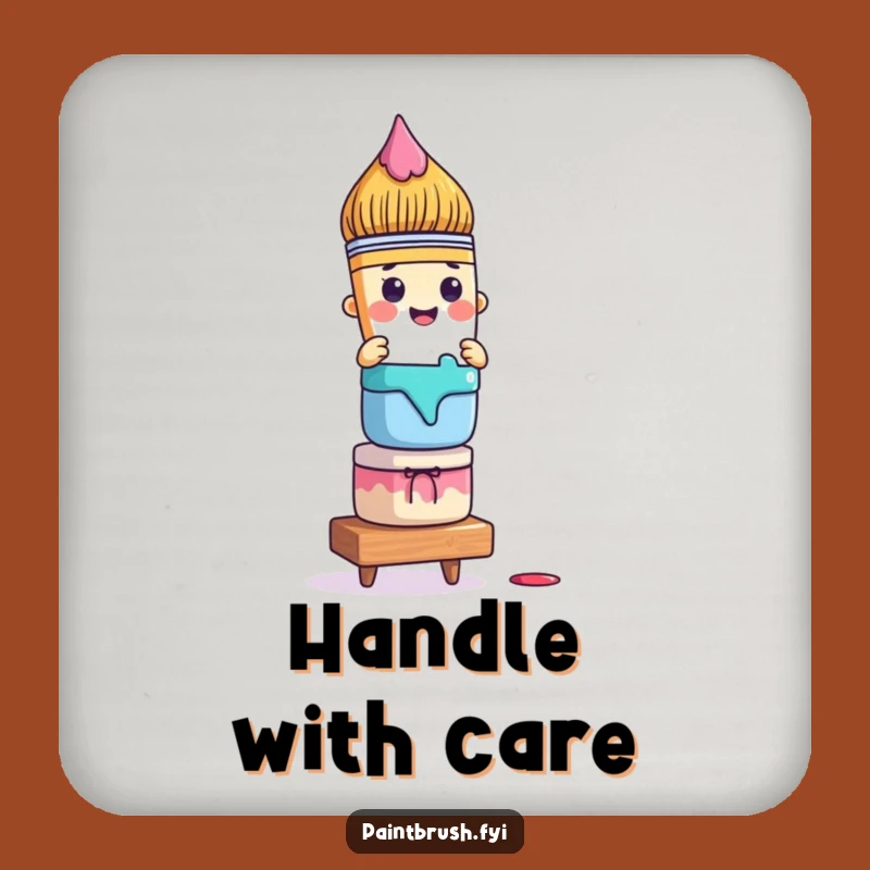 Funny Paintbrush Coaster: Protect Surfaces from Artistic Balance