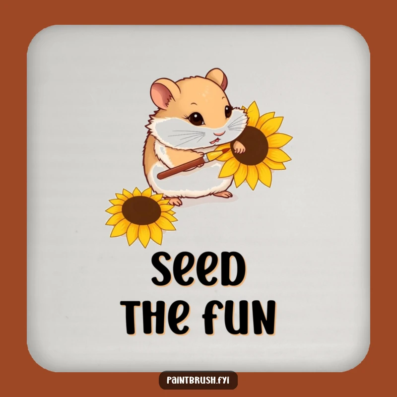 Funny Hamster Artist Coasters: Protect Surfaces with Tiny Brush Humor