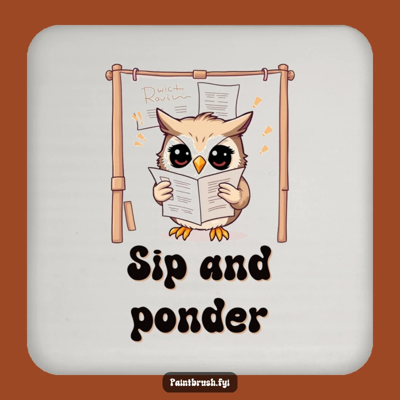 Funny Owl Upside Down Coaster - Protect Surfaces with Bewildered Humor