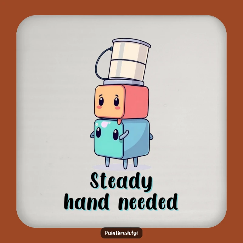 Funny Cube Art Coaster: Hilarious Paint Can Balance Drink Protector, Perfect Funny Gift