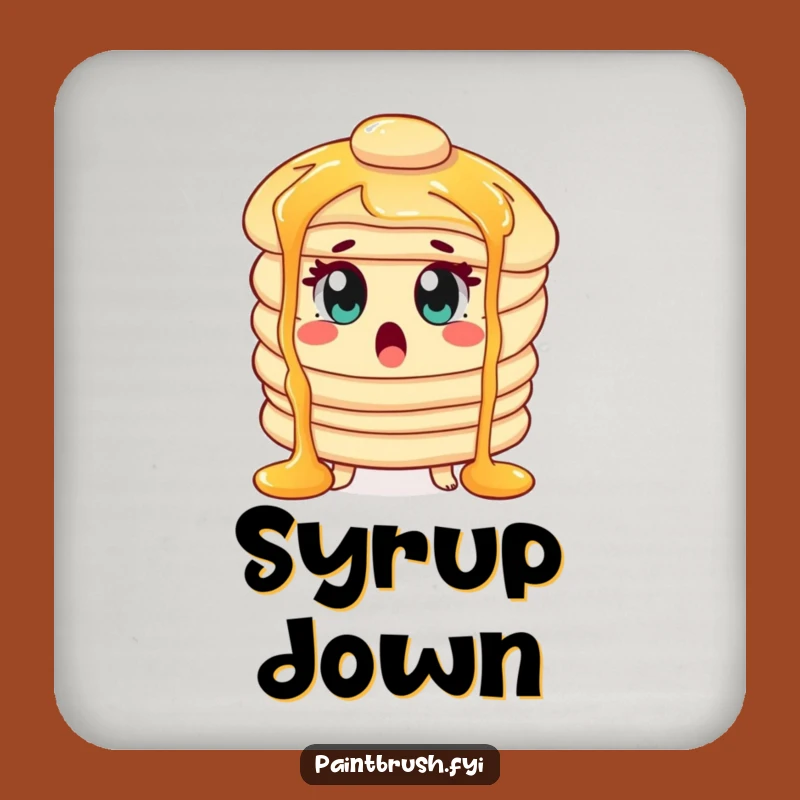 Funny Pancake Coaster: Syrup Surprise Protection, Breakfast Vibes, Unique Funny Gift