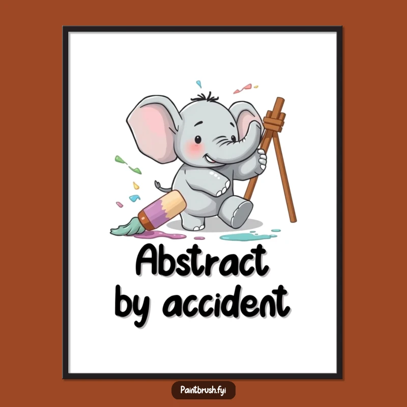 Funny Elephant Paint Art Poster: Hilarious Chaos for Your Wall