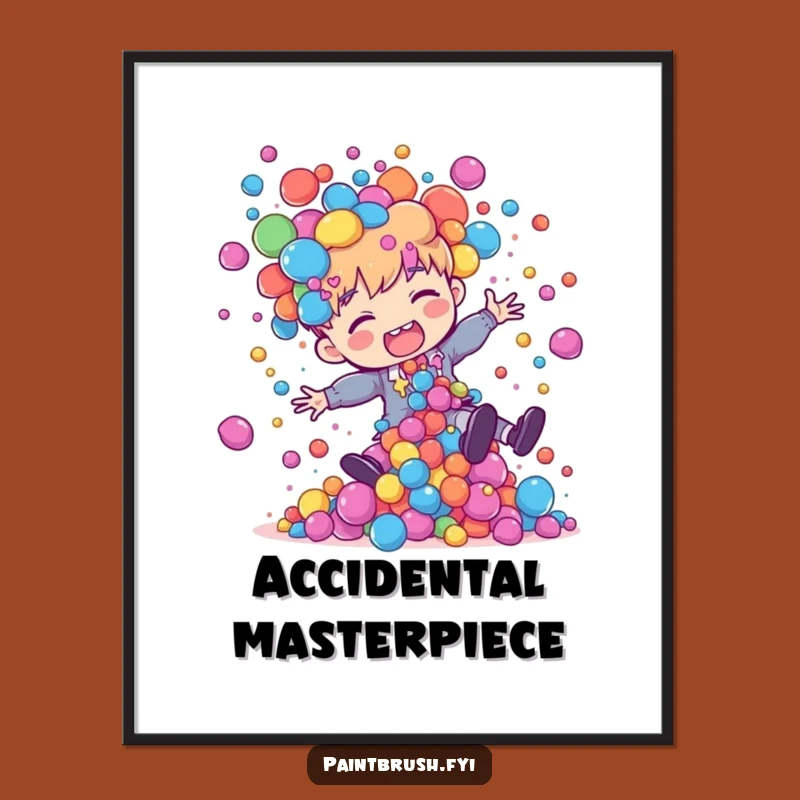 Funny Painter Art Poster: Hilarious Spill Chaos Decor, Unique Funny Gift