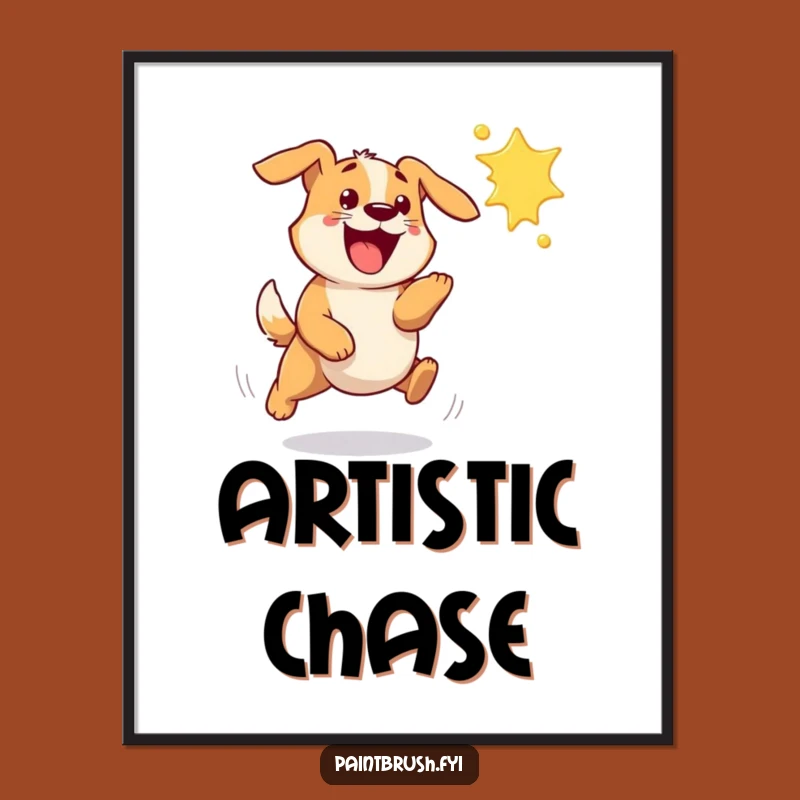 Funny Dog Paint Splat Poster - Hilarious Wall Art for Playful Homes