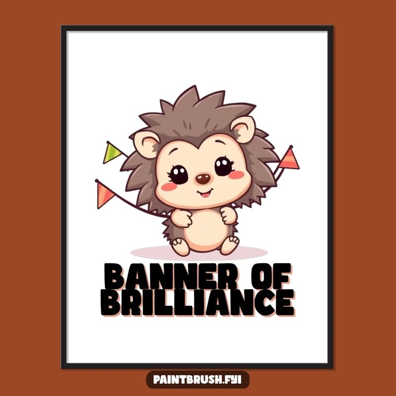 Funny Hedgehog Party Poster: Happy Character Art for Festive Walls