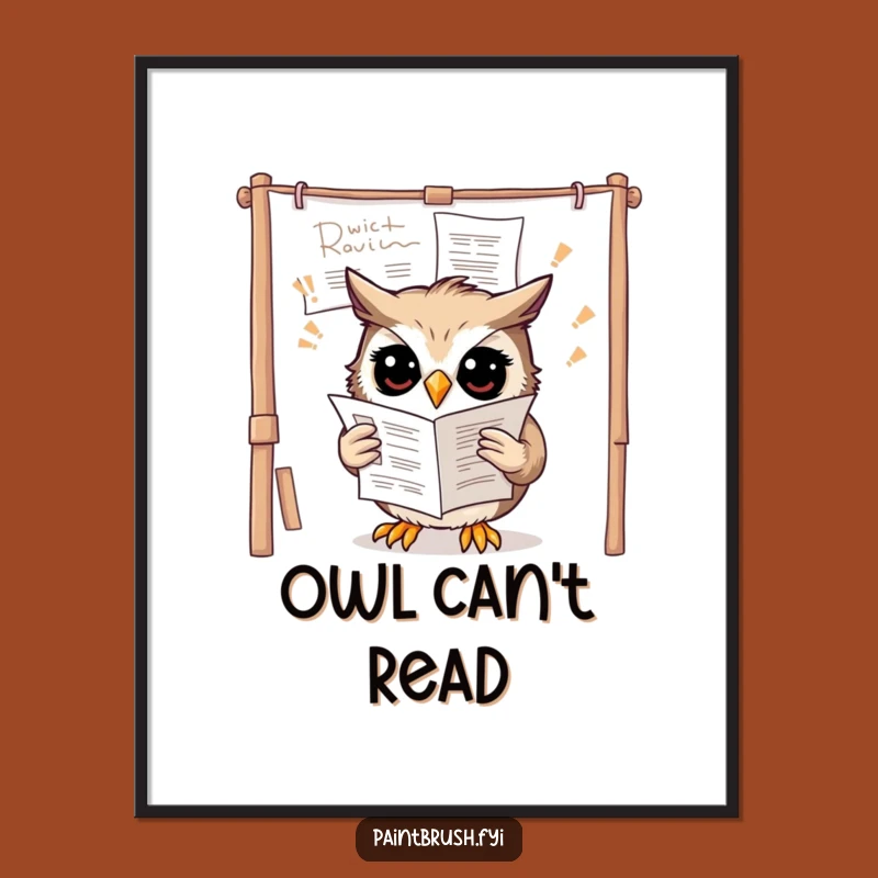 Funny Owl Art Poster - Hilarious Wall Decor for Bewildered Bohemians