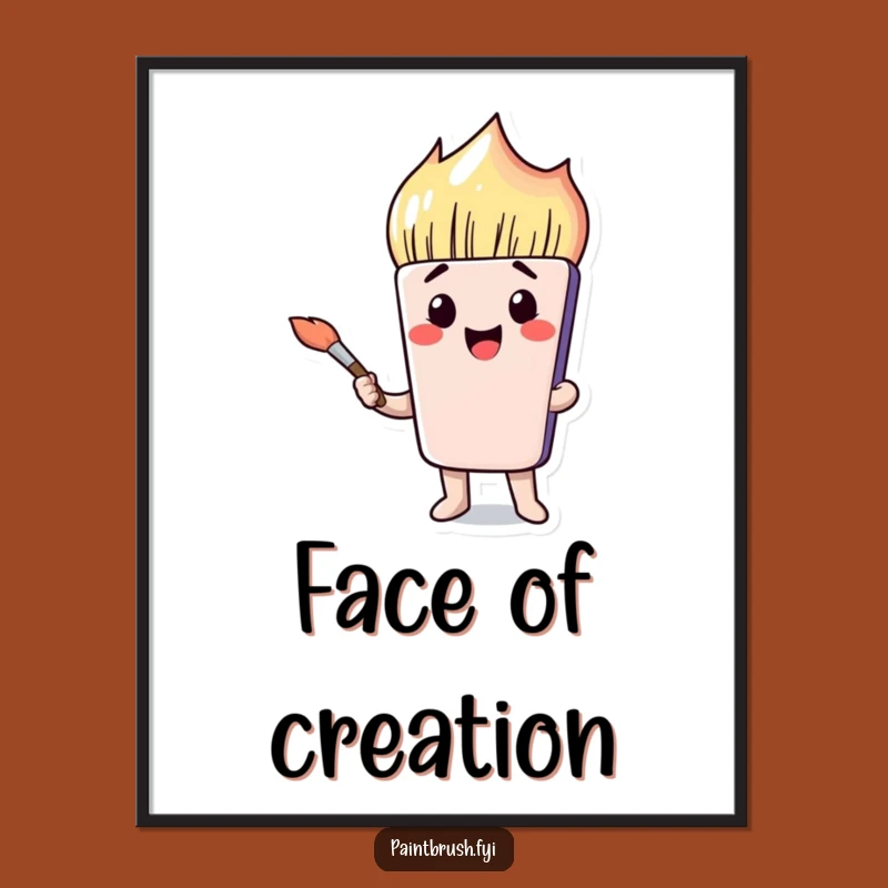 Funny Paintbrush Expression Poster - Comical Art Decor Gift