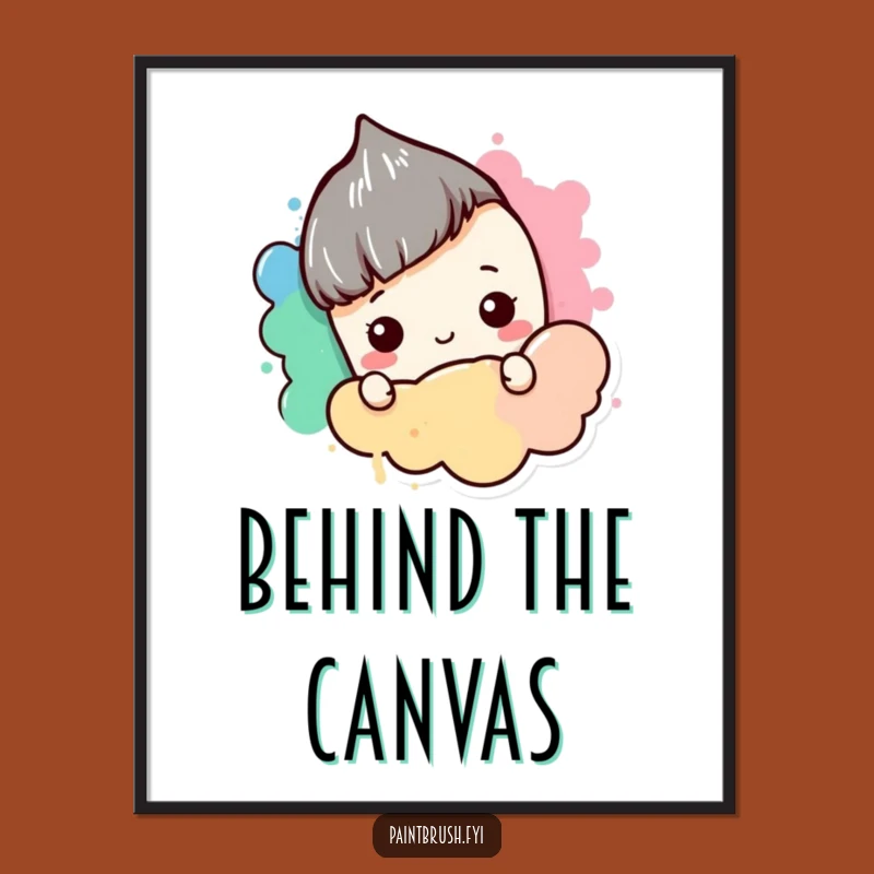 Funny Shy Paintbrush Poster: Charming Decor for Introverted Art Lovers