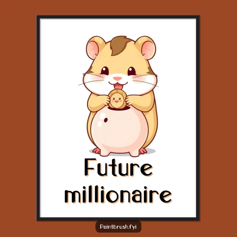 Funny Hamster Saver Poster: Decorate Your Space with Frugal Fun Gift