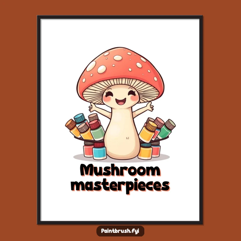 Funny Mushroom Artist Poster - Hilarious Art Decor for Creative Spaces