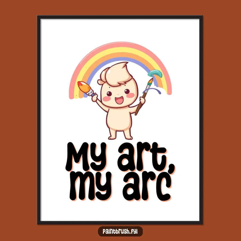 Funny Rainbow Painting Poster: Vibrant Art Decor for Joyful Spaces