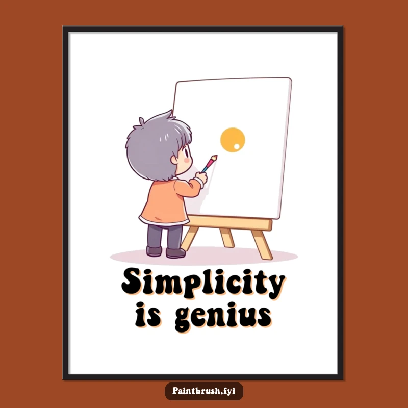 Funny Minimalist Art Poster: Single Dot Focus Decor, Unique Funny Gift