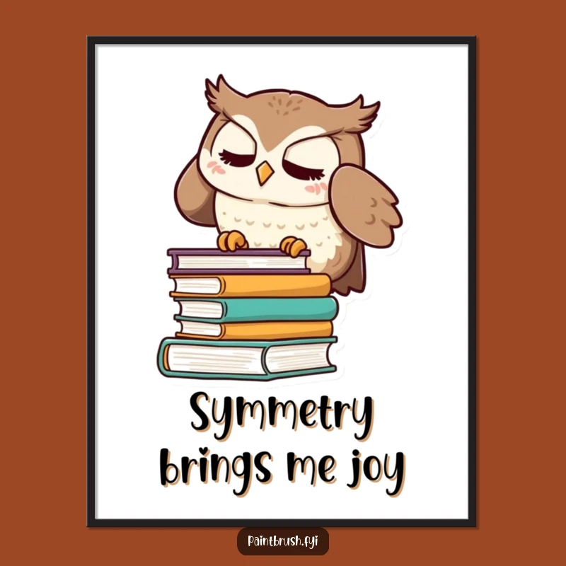 Funny Owl Poster: Meticulous Book Arranger Art, Hilarious Wall Decor for Book Lovers