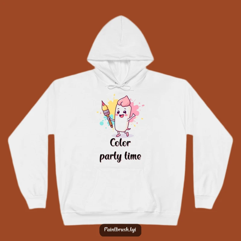 Funny Happy Paintbrush Hoodie: Cozy Creative Vibes, Fun Art Lover Gift