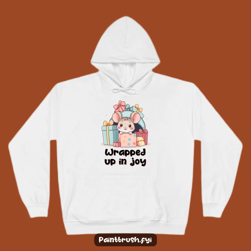 Cozy Funny Mouse Present Hoodie: Peeking Character Warmth and Fun