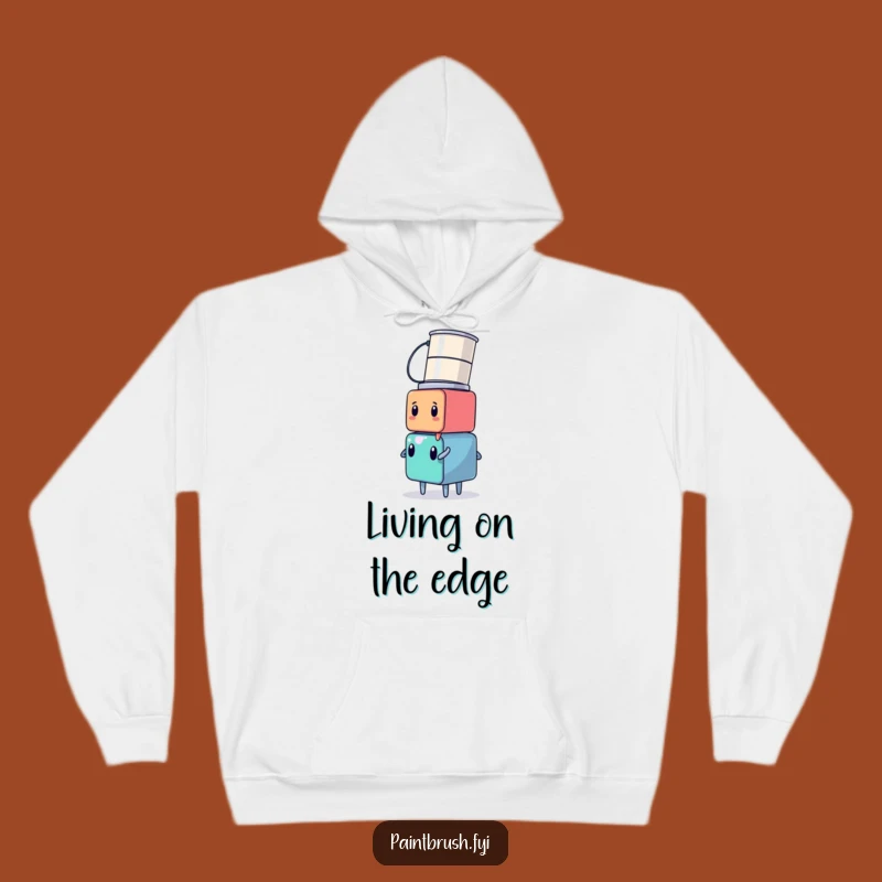 Funny Cube Artist Hoodie: Cozy Paint Can Head Balance Sweatshirt, Perfect Funny Gift