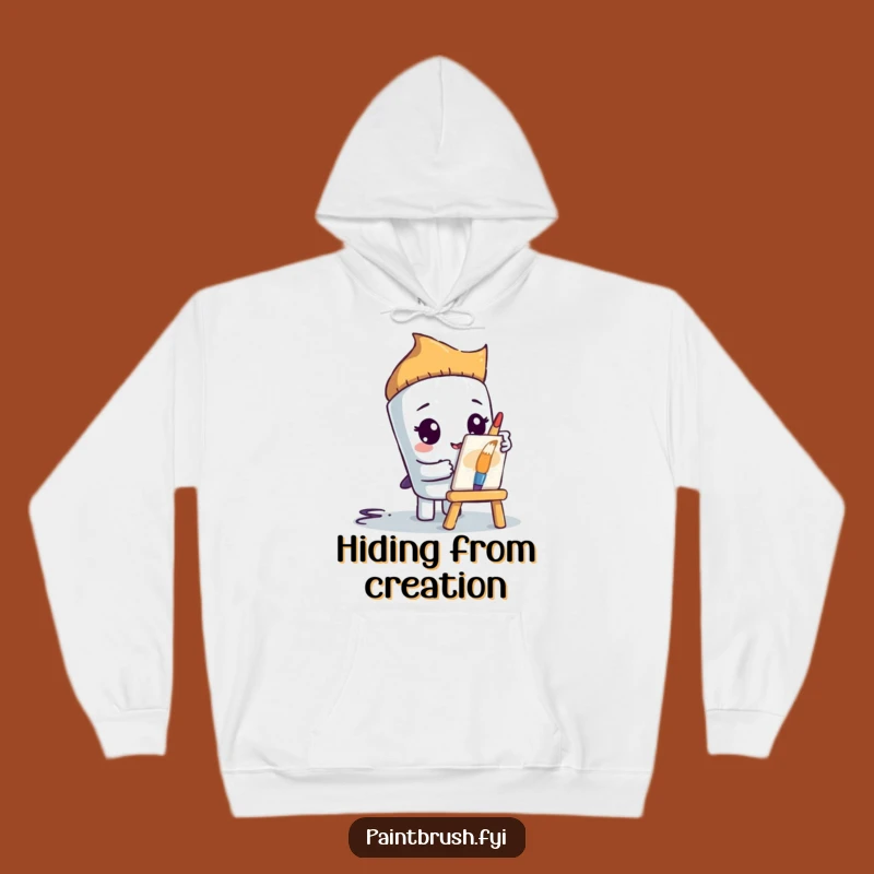 Funny Paintbrush Hoodie: Cozy Comfort for Shy Artists