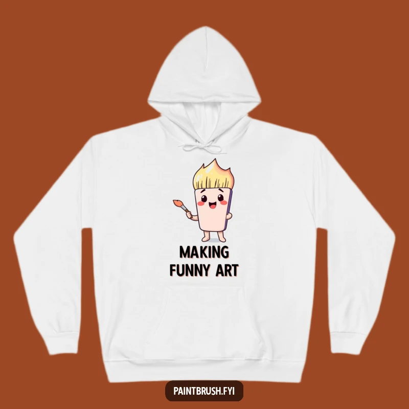 Funny Paintbrush Hoodie - Cozy & Hilarious Art Face Design
