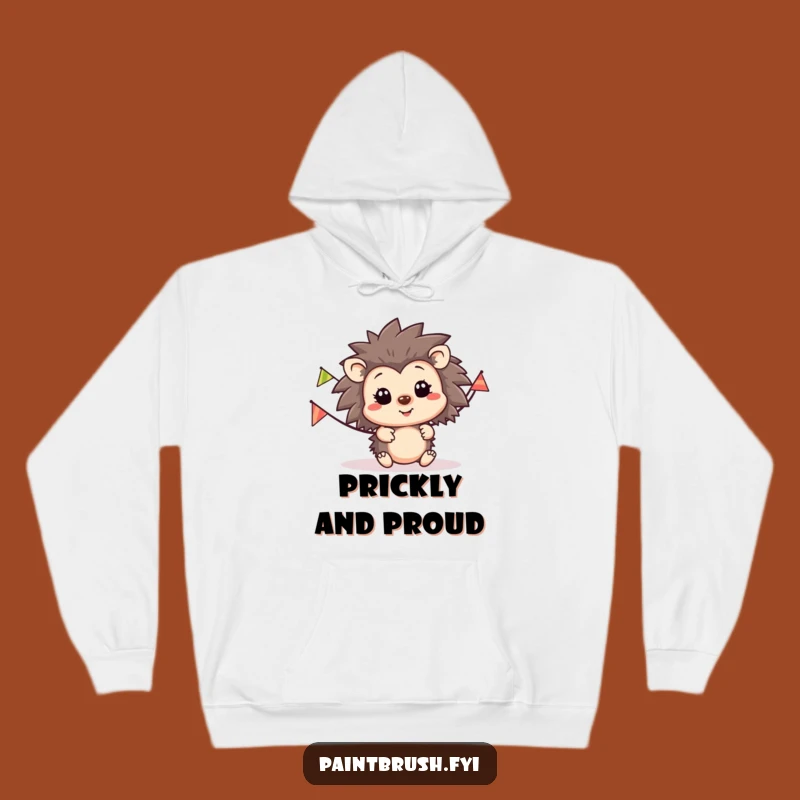 Cozy Funny Hedgehog Party Hoodie: Happy Character Celebration Wear