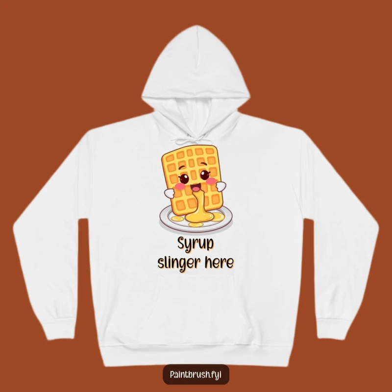 Funny Waffle Hoodie: Cozy Syrup Splash Design, Deliciously Comfy Funny Gift