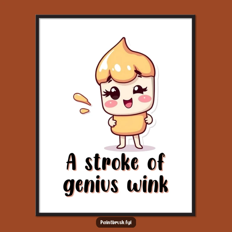 Free Printable Wall Art: Winking Paintbrush - Quirky DIY Decor!