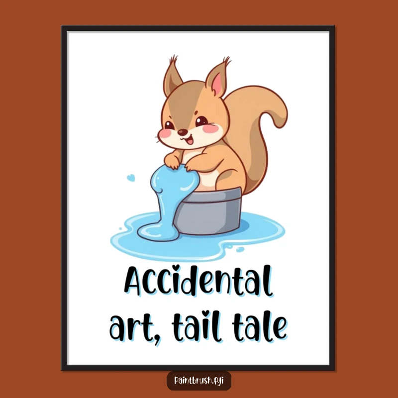 Squirrel Blue Tail Art: Free Printable Wall Decor, Hilarious Downloadable Quirky Gift