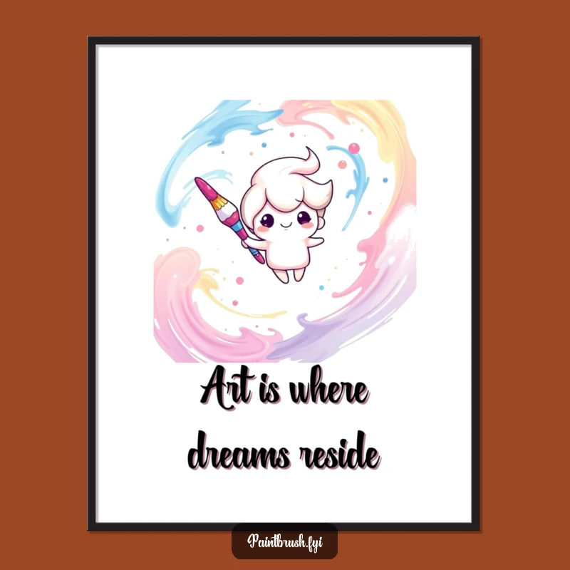 Free Printable Dreamy Paintbrush Wall Art - Funny Downloadable Home Decor Surprise