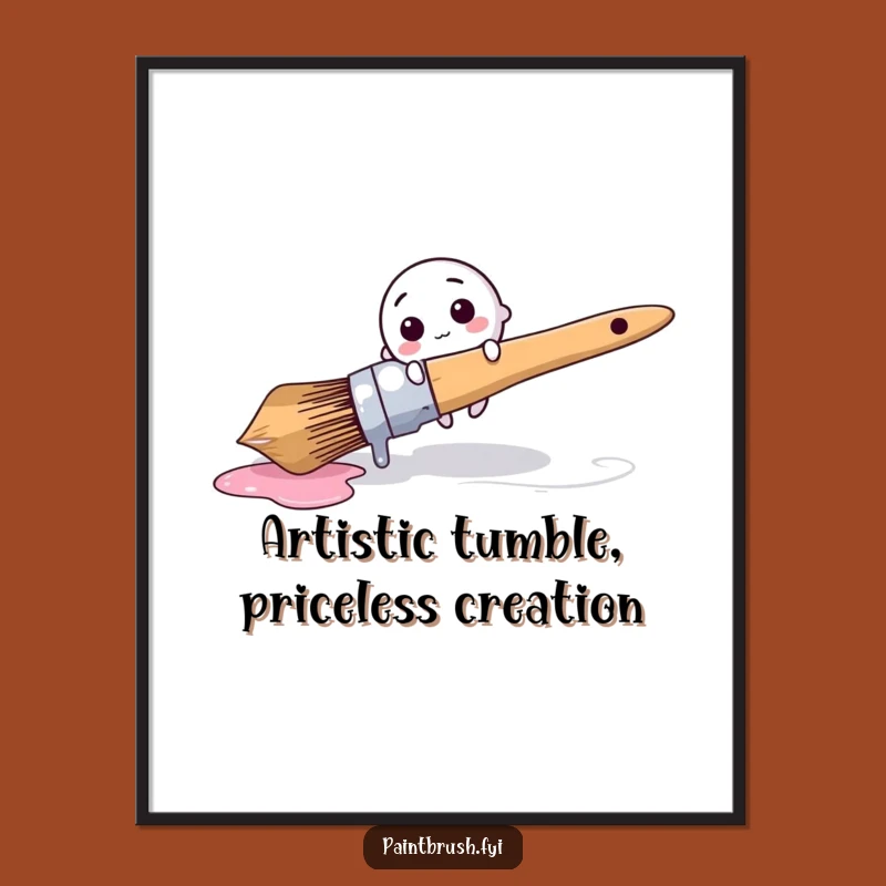 Funny Free Printable Wall Art: Brush's Tumble - Humorous Downloadable Art for Your Wall!