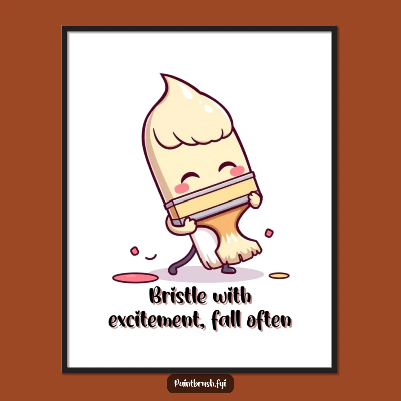 Free Printable Wall Art: Tripping Paintbrush, Funny Downloadable Home Decor Art