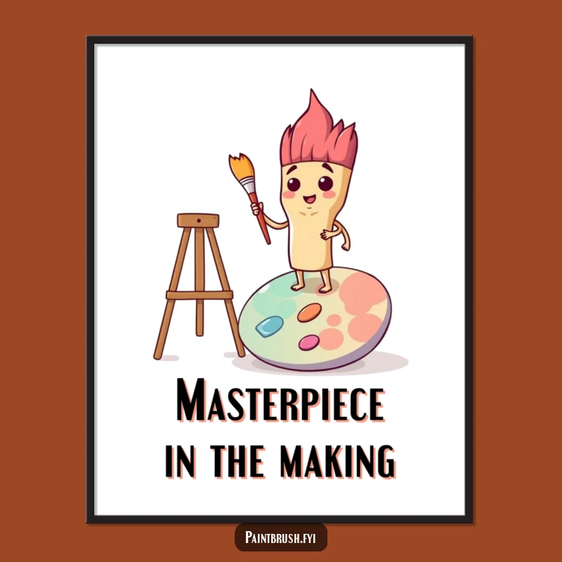 Free Printable Determined Paintbrush Wall Art - Funny Downloadable Decor for Artists