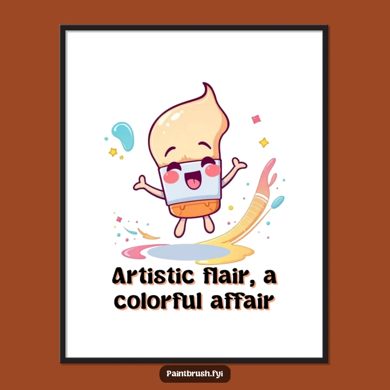 Funny Free Printable Wall Art: Paintbrush's Glitter Art Downloadable Gift