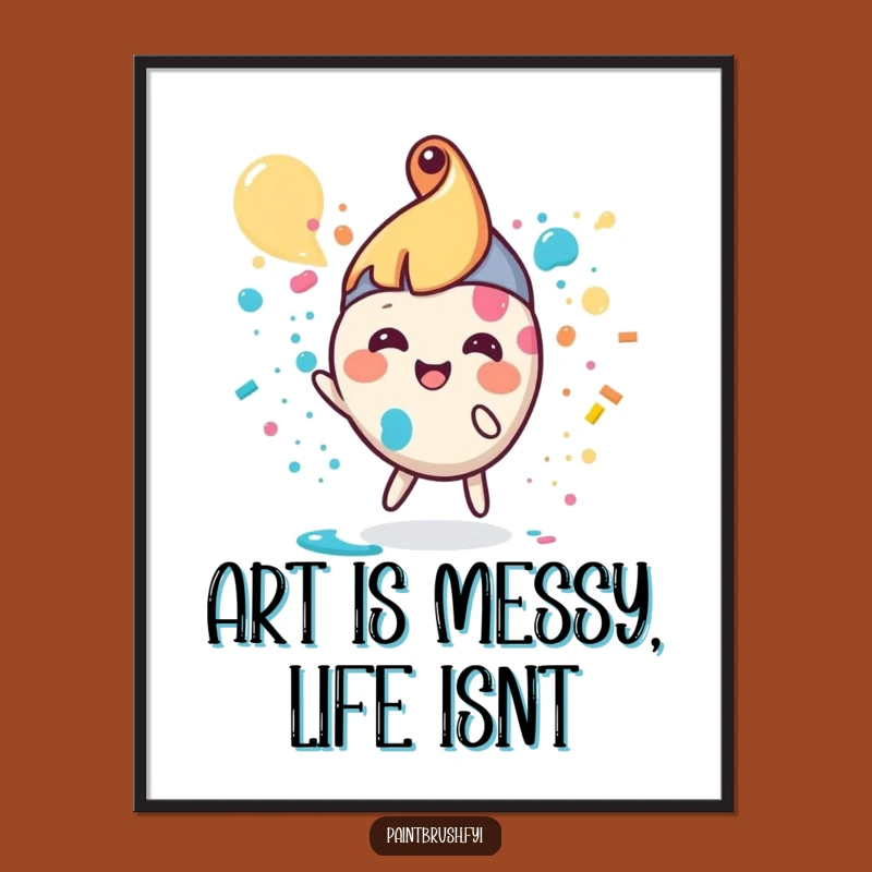 Funny Free Printable Wall Art: Paintbrush Splatter for Vibrant Home Decor Download