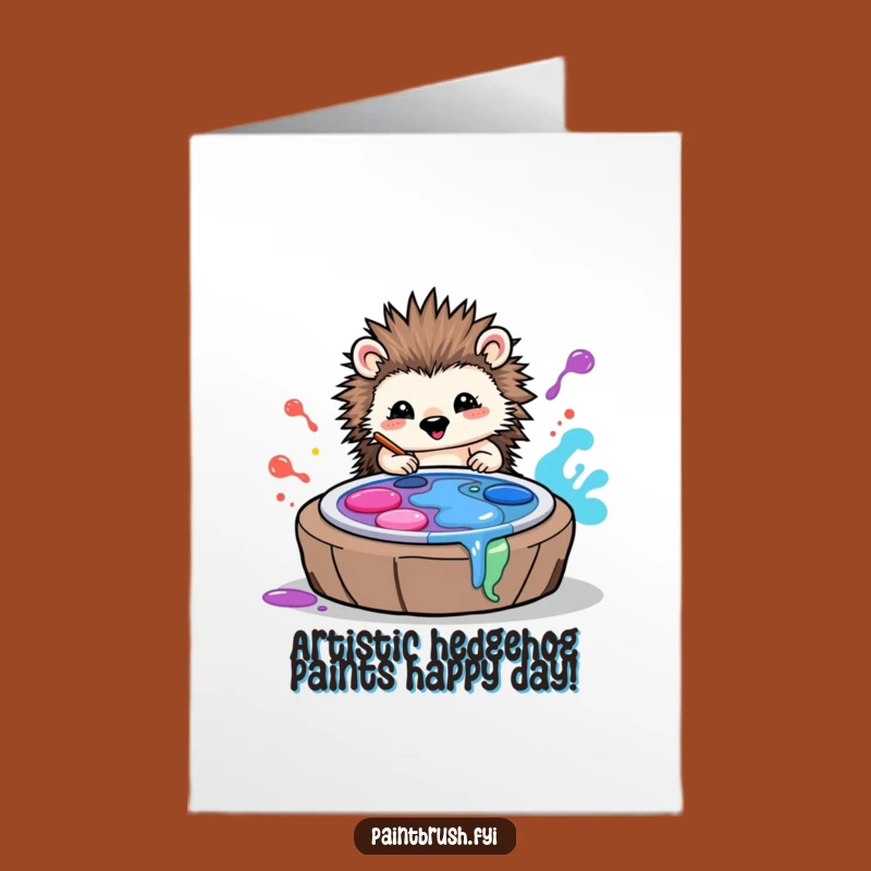 Free Printable Hedgehog Art Birthday Card: Funny Downloadable Gift for Animal Lovers
