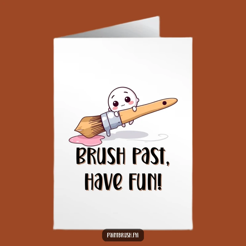 Funny Free Printable Birthday Card: Tiny Brush Takes a Tumble - Downloadable Laugh!