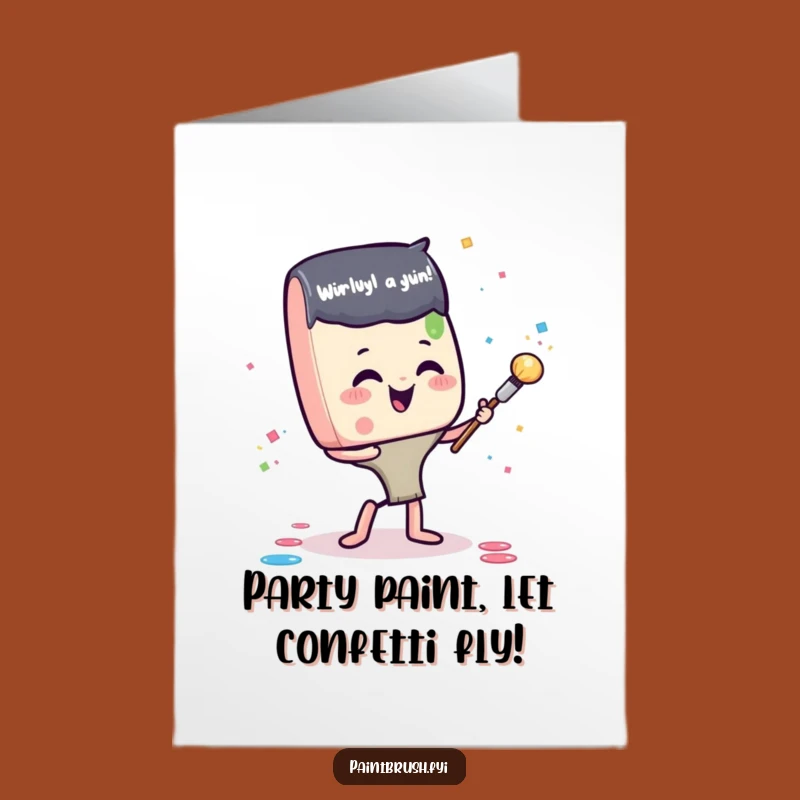 Free Printable Birthday Card: Glee Paintbrush Confetti Fun - Laughable Downloadable Gift