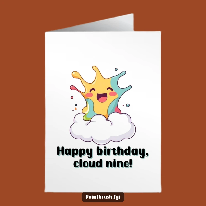 Free Printable Birthday Card: Paint Blob Surprise, Funny Downloadable Gift