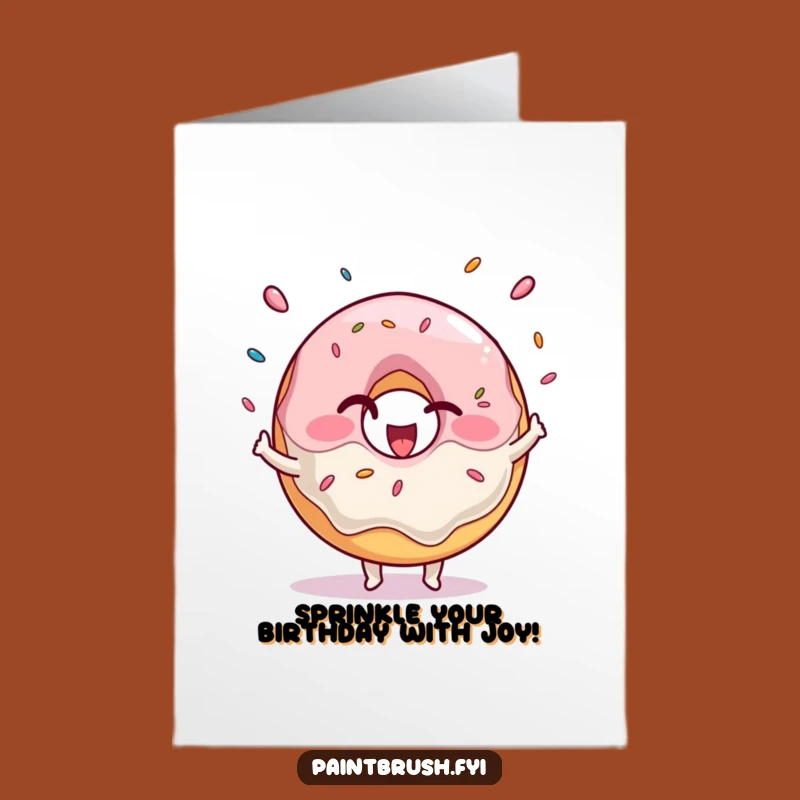 Free Printable Juggling Donut Birthday Card: Funny Treat Downloadable Gift
