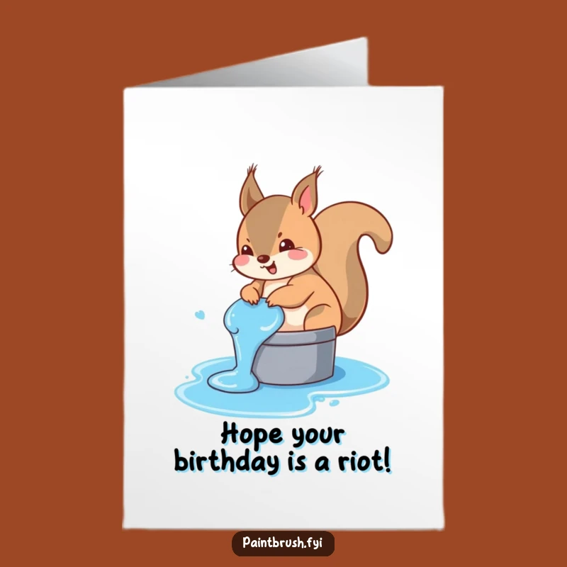 Mischief Squirrel Birthday Card: Free Printable, Hilarious Blue Tail Surprise Gift