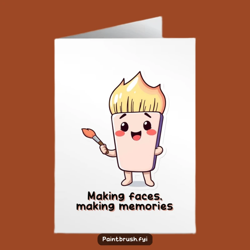 Free Printable Birthday Card: Goofy Paintbrush Character Fun