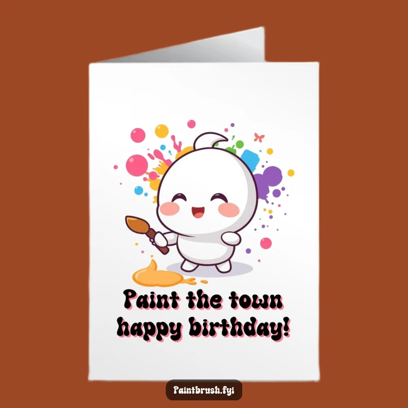 Free Printable Rainbow Art Birthday Card: Joyful Splatter for a Funny Downloadable Gift